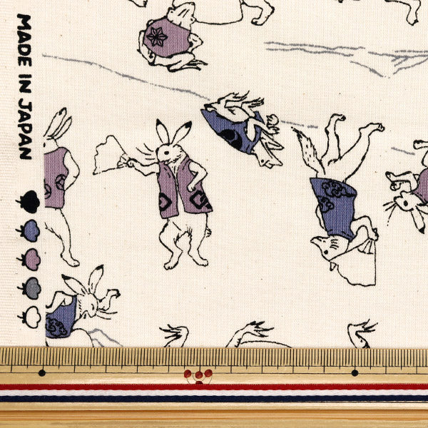 [Quantity starting from 5] Fabric 『Sheeting Modern Japanese Pattern Torijuu Giga Natural 8800-34A"