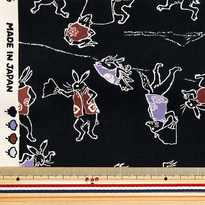 [Quantity starting from 5] Fabric 『Sheeting Modern Japanese Pattern Torijuu Giga Black 8800-34D"