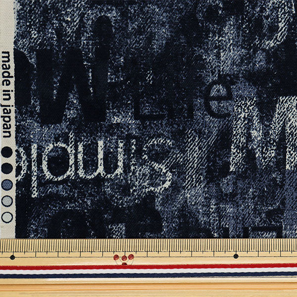 [Quantity starting from 5] Fabric 『Oxford Denim print navy 38132-2B"