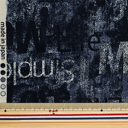[Quantity starting from 5] Fabric 『Oxford Denim print navy 38132-2B"