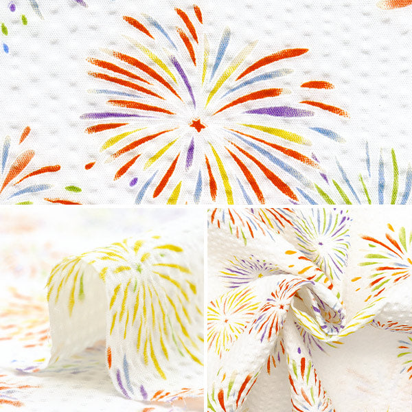 [Quantity starting from 5] Fabric "Ripple Fireworks White 38145-1A-WH"