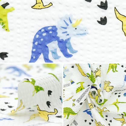 [Quantity starting from 5] Fabric "Ripple Dinosaur White 38145-6A-WH"