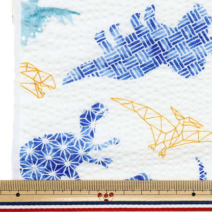 [Quantity starting from 5] Fabric "Ripple Dinosaur White SS-2409-3A"