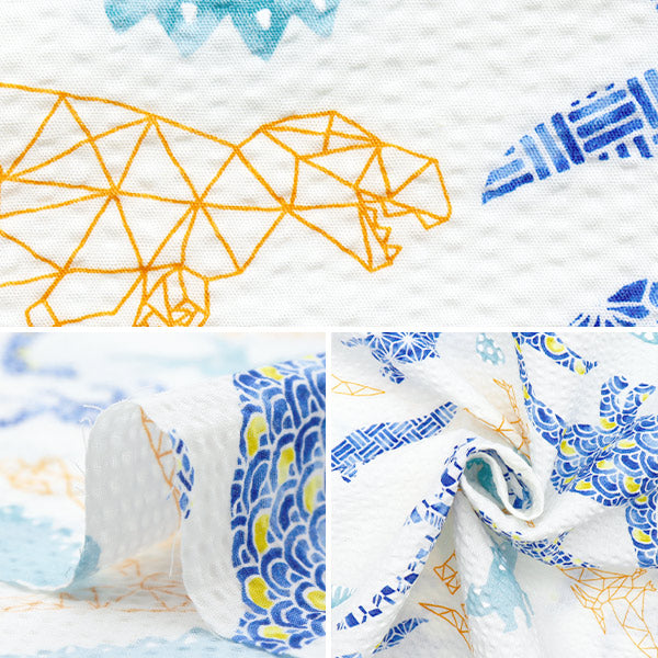 [Quantity starting from 5] Fabric "Ripple Dinosaur White SS-2409-3A"