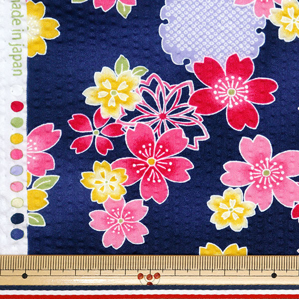 [Quantity starting from 5] Fabric "Ripple Mosquito-resistant Cherry Blossom Navy BB38145-3E-NV"