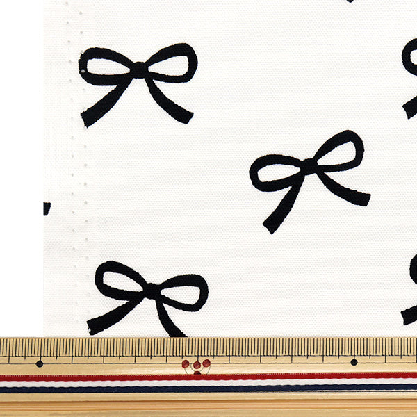 [Quantity starting from 5] Fabric 『Oxford RibbonPattern: White 331-A-WH"