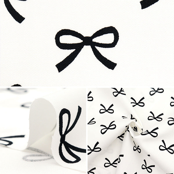 [Quantity starting from 5] Fabric 『Oxford RibbonPattern: White 331-A-WH"