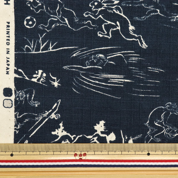 [From quantity 5] Fabric "Japanese Pattern Dobby Bird Beast Major Navy 1025-105-2D"
