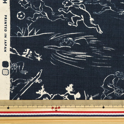 [From quantity 5] Fabric "Japanese Pattern Dobby Bird Beast Major Navy 1025-105-2D"