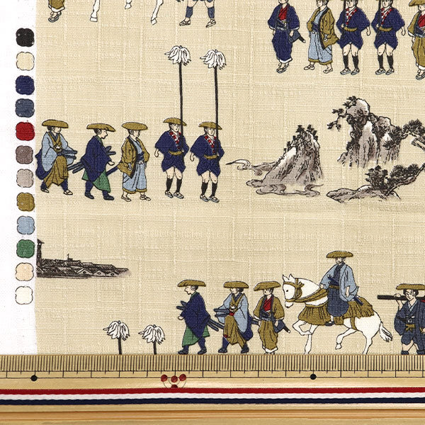 [From quantity 5] Fabric "Japanese Pattern Dobby Daimyo Line Beige 1025-105-4B"