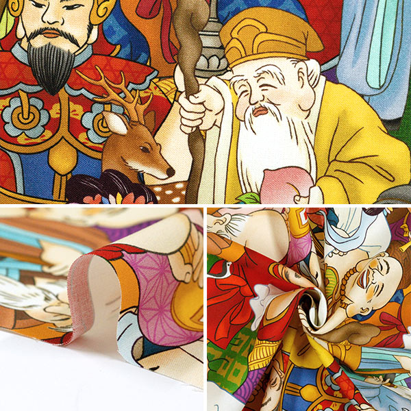 [From quantity 5] Fabric 『Sheeting Inkjet print Shichifukujin KOM-001"