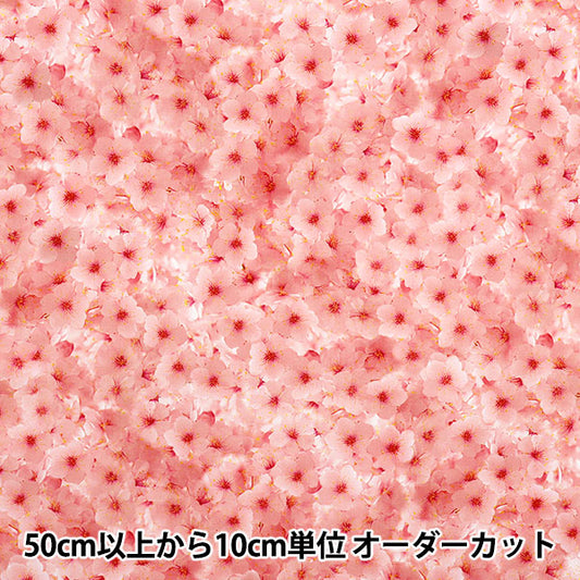[Quantity starting from 5] Fabric 『Sheeting Inkjet Print Sakura KOM-013"