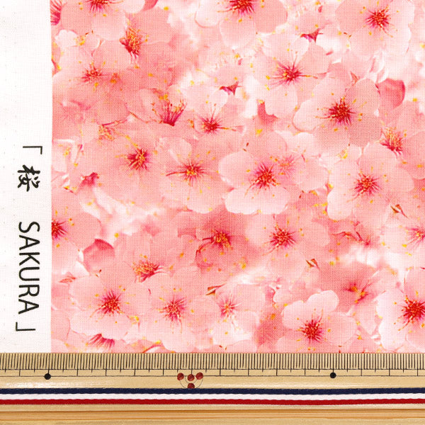[Quantity starting from 5] Fabric 『Sheeting Inkjet Print Sakura KOM-013"