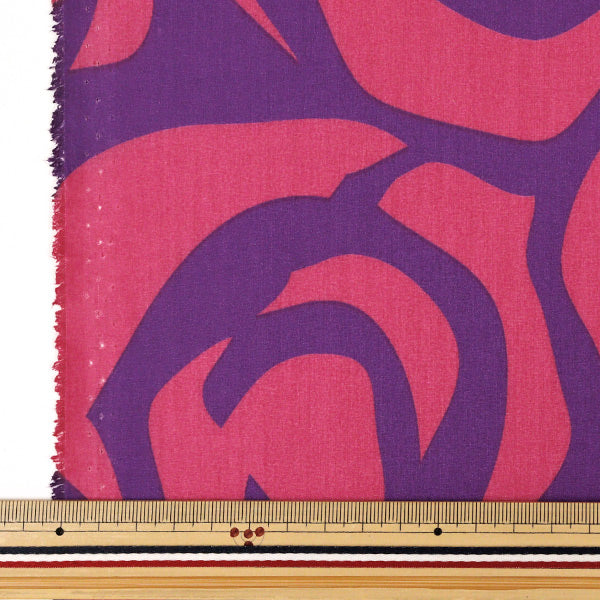 [Quantity starting from 5] Fabric "Mauna Loa TC Hawaiian Print Location Blue x Pink ZK000005"