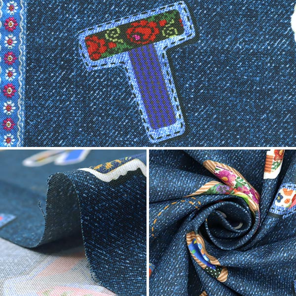 [Quantity starting from 5] Fabric "Digital Print Alphabet RR2006"
