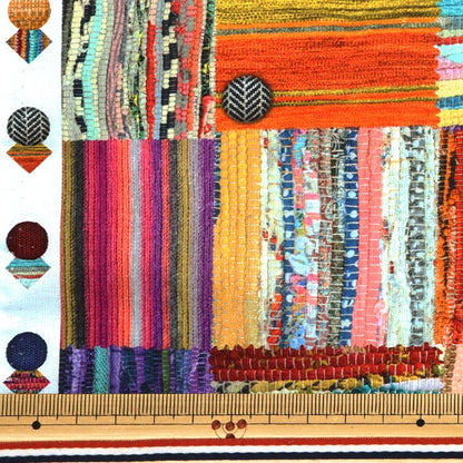 [Quantity starting from 5] Fabric "Digital Printed Root Weave and Walnut Buttons RR2021"