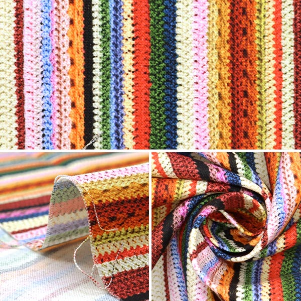 [Quantity starting from 5] Fabric "Digital Printed Knit Stripes RR2027A"