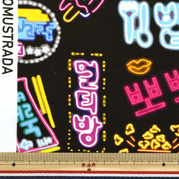 [Quantity starting from 5] Fabric 『Sheeting Inkjet Print Korean Neon Sign KOM-005"
