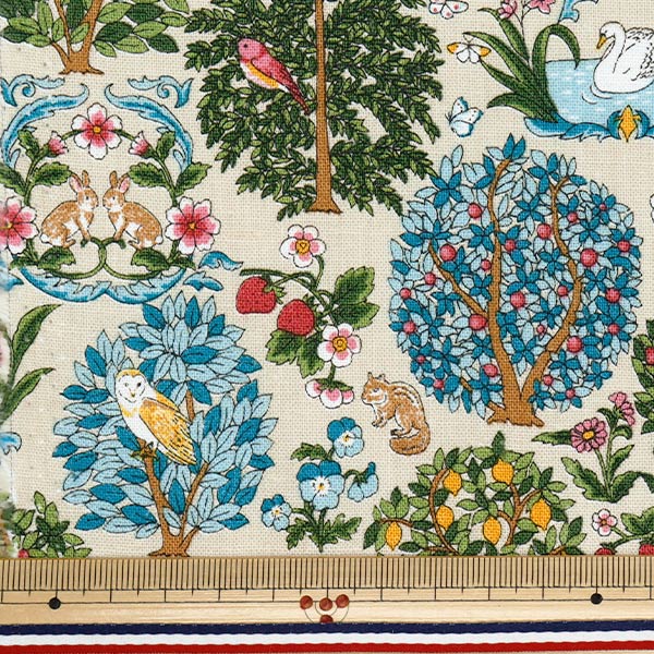 [Quantity starting from 5] Fabric "Cotton Linen Canvas Animal Forest Kinari R9011-1A"