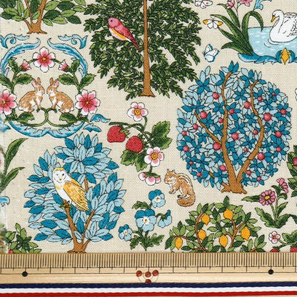 [Quantity starting from 5] Fabric "Cotton Linen Canvas Animal Forest Kinari R9011-1A"