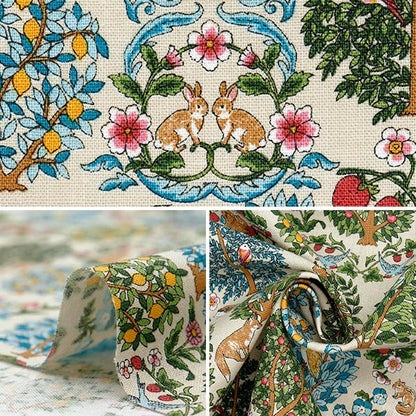 [Quantity starting from 5] Fabric "Cotton Linen Canvas Animal Forest Kinari R9011-1A"
