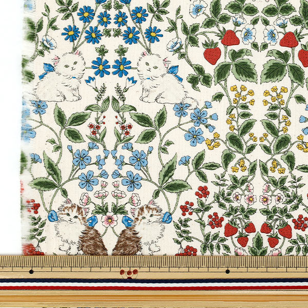 [Quantity from 5] Fabric "number 10Oxford Cat Garden Kinari R9014-1A"