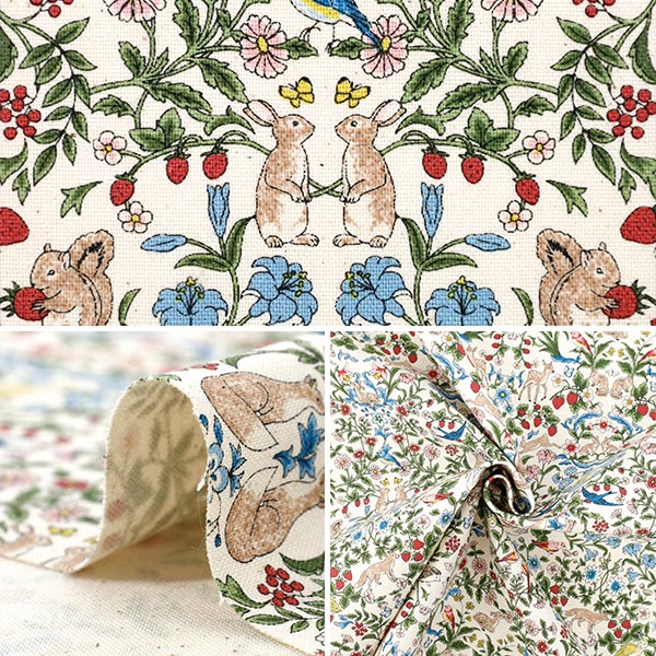 [Quantity from 5] Fabric "number 10Oxford Animal Garden Kinari R9014-2A"