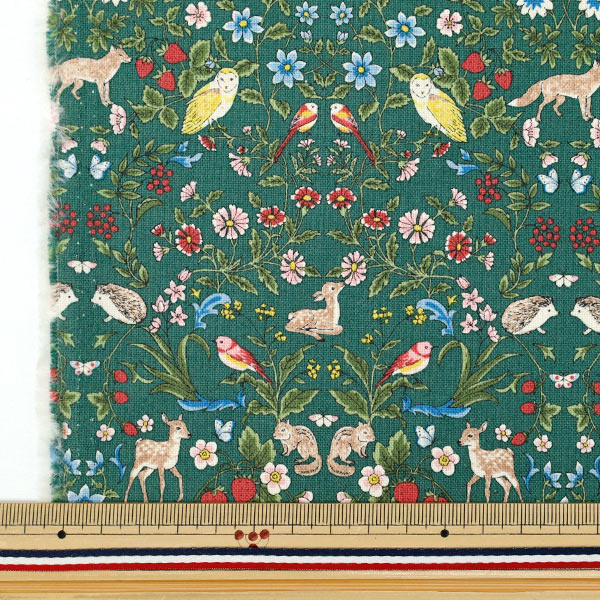 [Quantity from 5] Fabric "number 10Oxford Animal Garden Green R9014-2C"