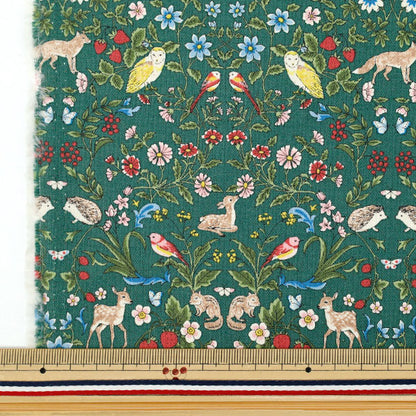 [Quantity from 5] Fabric "number 10Oxford Animal Garden Green R9014-2C"