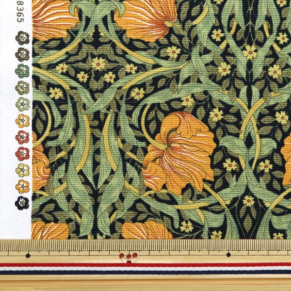 [Quantity starting from 5] Fabric "MODA BEST OF MORRIS Oxford Pimpernel Black 8365-11T"