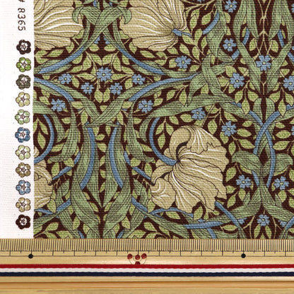 [Quantity starting from 5] Fabric "MODA BEST OF MORRIS Oxford Pimpernel Brown 8365-16T"