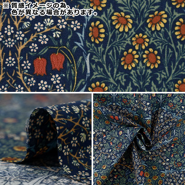 [数量从5开始] 织物 "Moda Best Morris 板材织物 黑色霜冻白色蓝色让33491-62"