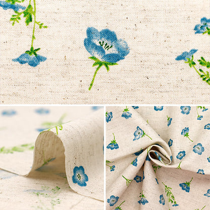 [From quantity 5] Fabric "MOMEN-T moment cotton linen sofrey nemophila total pattern Kinari 144-8050-E1NA" 【Yuzawayaoriginal】