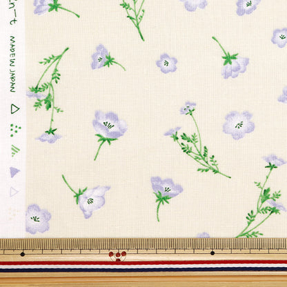 [From quantity 5] Fabric "MOMEN-T moment cotton linen sofrey nemophila total pattern cream 144-8050-E3CR" 【Yuzawayaoriginal】