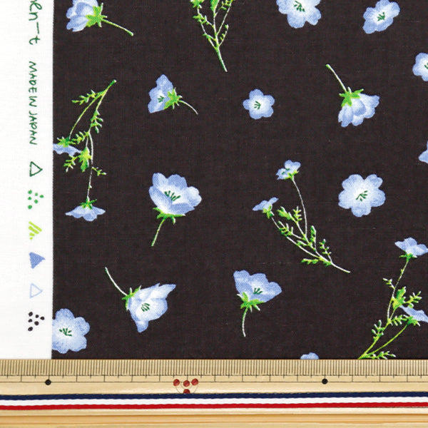 [Quantity starting from 5] Fabric "mOmen-t Moment Cotton Linen Sofrey Nemophila All-over Charcoal 144-8050-E4CH" 【Yuzawayaoriginal】