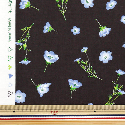 [Quantity starting from 5] Fabric "mOmen-t Moment Cotton Linen Sofrey Nemophila All-over Charcoal 144-8050-E4CH" 【Yuzawayaoriginal】