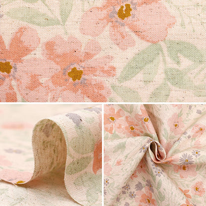 [Quantity starting from 5] Fabric "mOmen-t Moment Cotton LinenSheeting Sofrey processed float flower pattern pink 144-8050-F1PI"