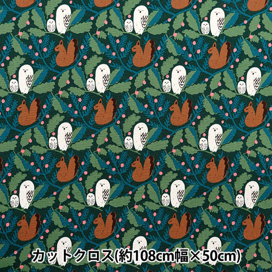 生地 『kippis (キッピス) オックス カットクロス 約108×50cm 森の平和 グリーン KPOK-84A』