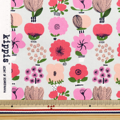 Fabric "KIPPIS Oxford Cut Cloth Approximately 108 x 50cm Winter Botanical Garden Pink KPOK-85C"