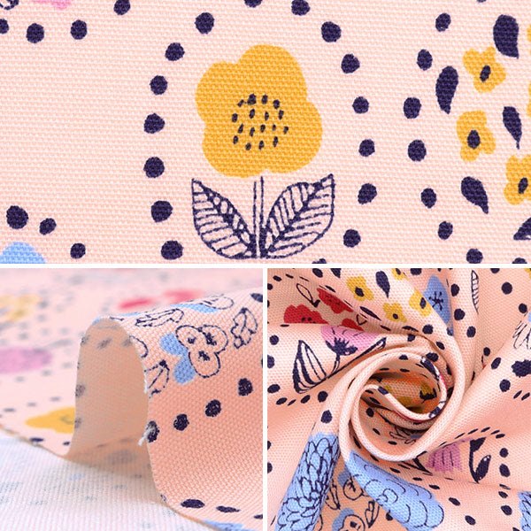 [From quantity 5] Fabric "KIPPIS Oxford Summer Flower Pink KPO-49F"