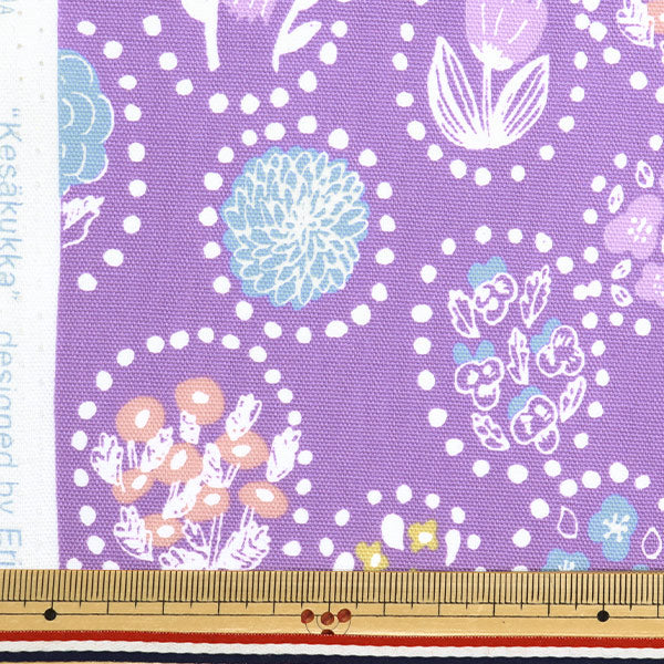 [From quantity 5] Fabric "KIPPIS Oxford Summer Flower Purpul KPO-49G"