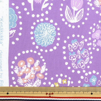 [From quantity 5] Fabric "KIPPIS Oxford Summer Flower Purpul KPO-49G"