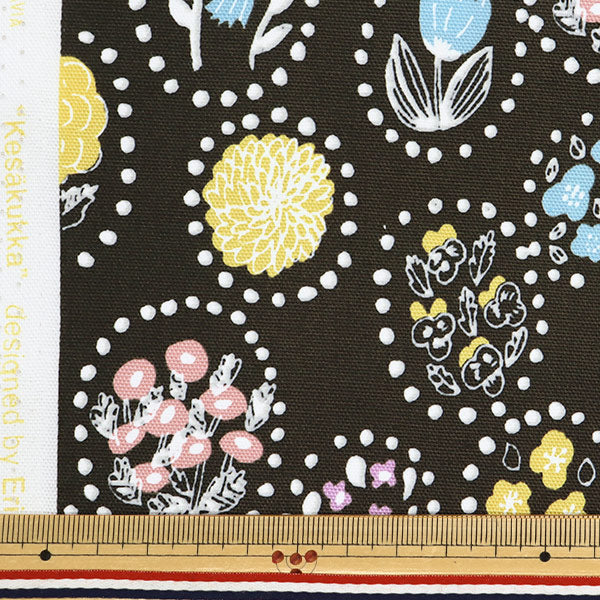 [From quantity 5] Fabric "KIPPIS Oxford Summer Flower Charcoal KPO-49J"