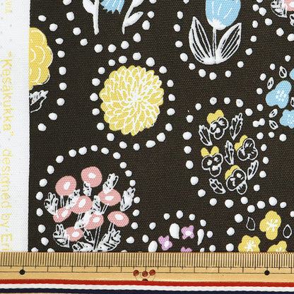 [From quantity 5] Fabric "KIPPIS Oxford Summer Flower Charcoal KPO-49J"