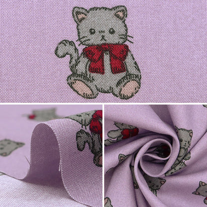 [Quantity starting from 5] Fabric "Milkratte" Sheeting Cat Purple MLJS-14A"