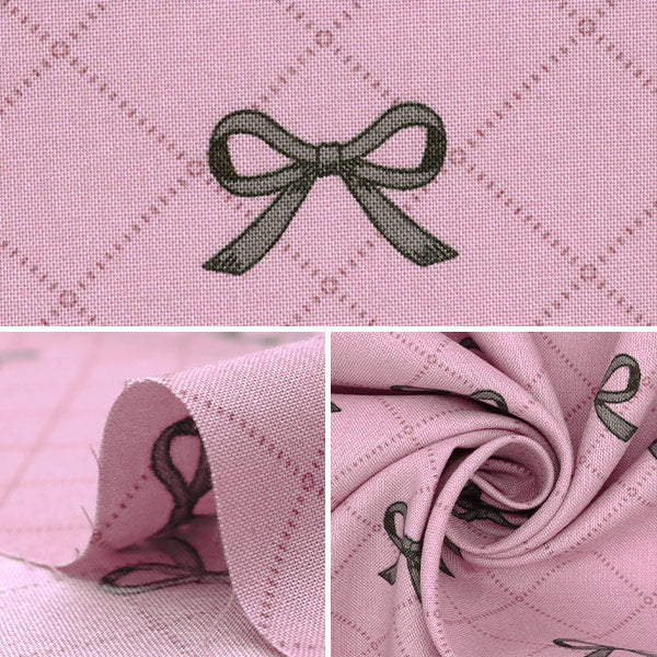 [Quantity starting from 5] Fabric "Milkratte" Sheeting Ribbon Pink MLJS-16A"