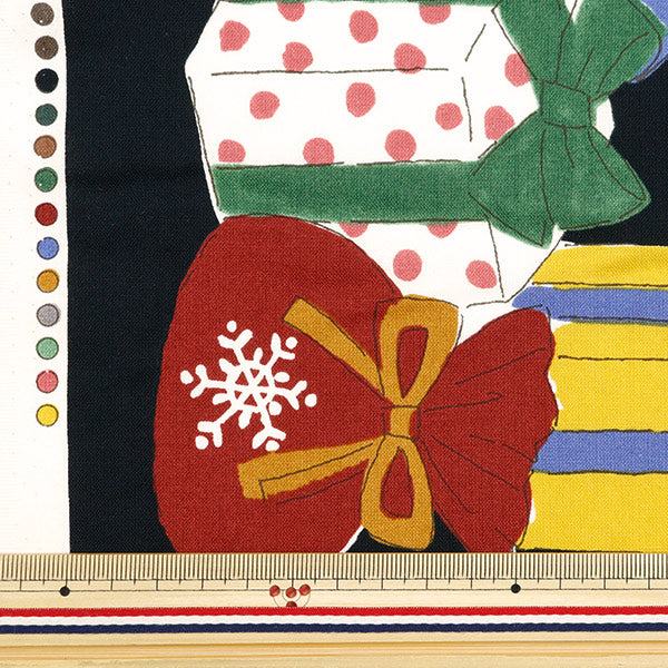 生地 『シーチング クリスマス パネルカットクロス 約110cm×60cm ネコ柄 D YKA-16030-1D』 KOKKA コッカ