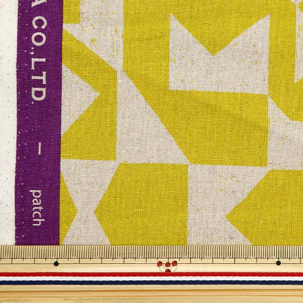 [Quantity starting from 5] Fabric "ni-co echino cotton linen canvas patch yellow EKX-98060-61A" KOKKA