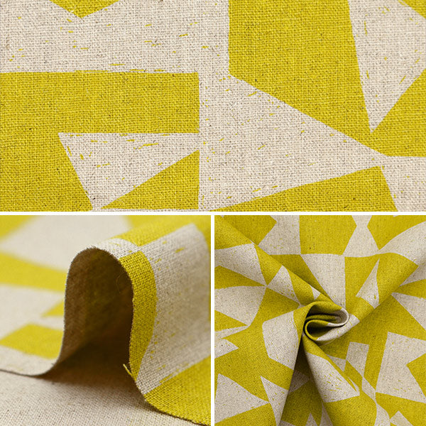 [Quantity starting from 5] Fabric "ni-co echino cotton linen canvas patch yellow EKX-98060-61A" KOKKA