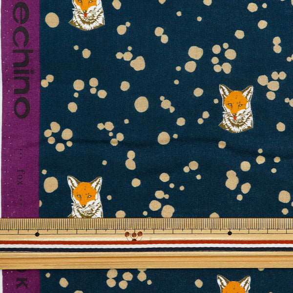 [Quantity starting from 5] Fabric "echino Lawn Fox Navy EKX98070-71B" KOKKA